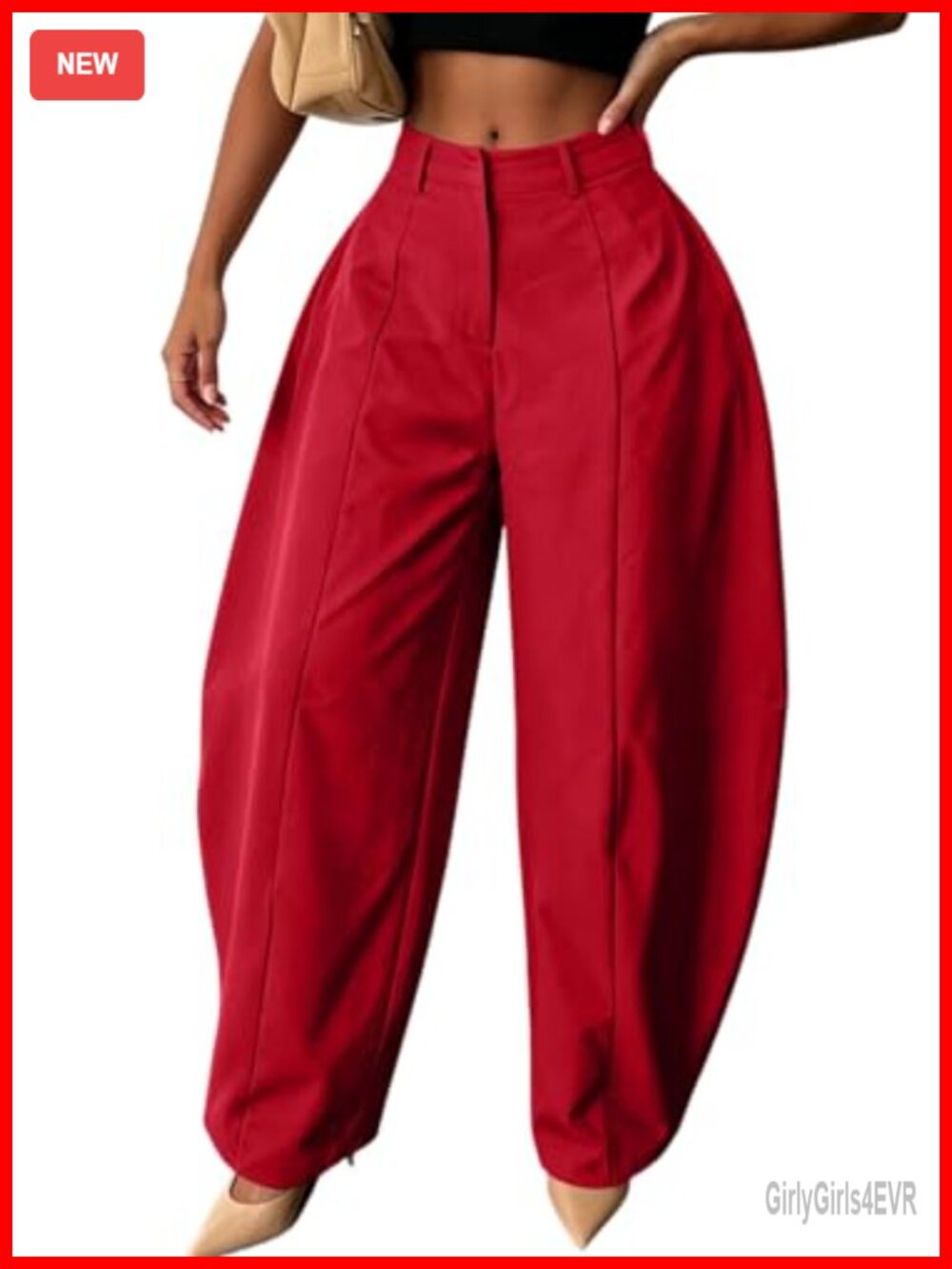 Womens High Waisted Barrel Cargo Pants Wide Leg Balloon Trousers Loose Fit